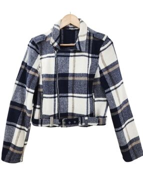 Soft Flannel Zipper Lined Jacket Women's Size Medium Plaid Jacket